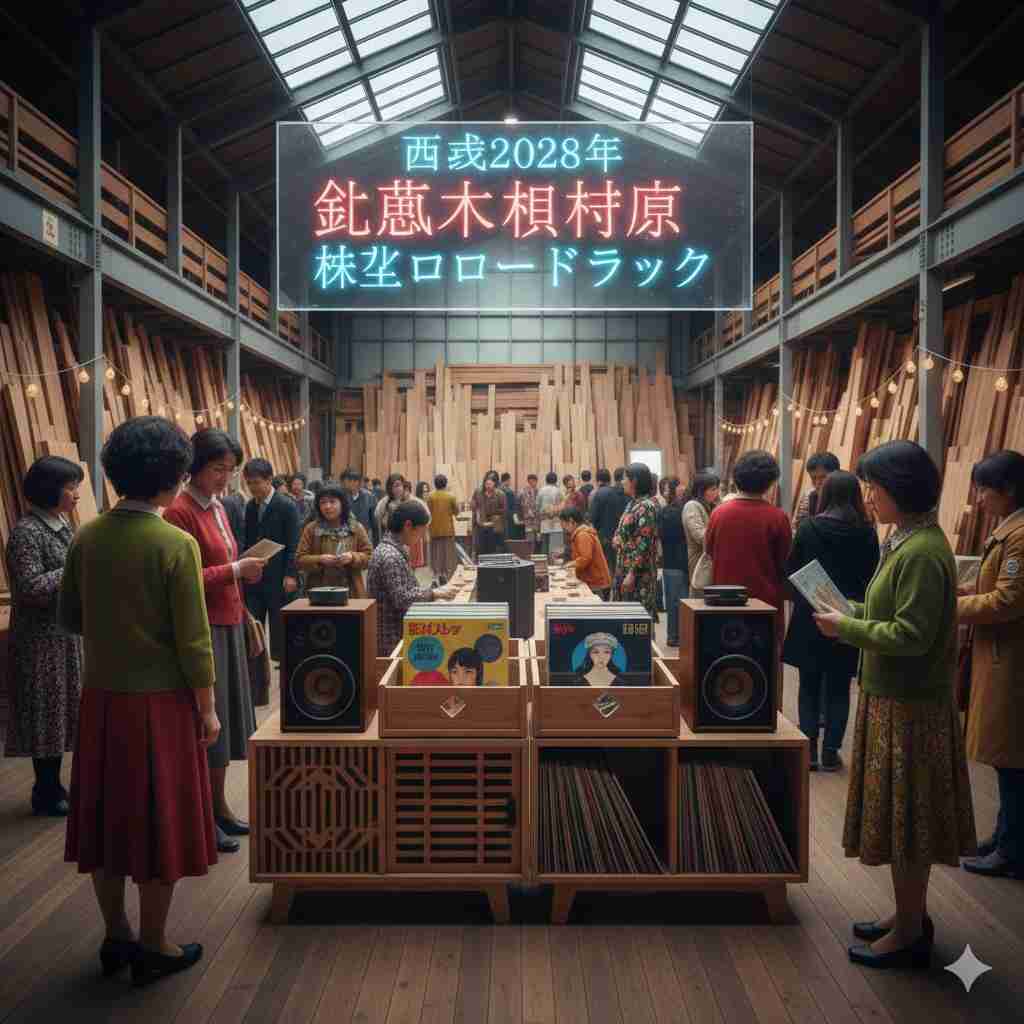 ����2028�N�A���a���g���A���R�[�h�u�[���̍����A�鎭�̖؍ގs��ɂĊ��Ԍ���Ŕ������ꂽ�ؐ��̃��R�[�h���b�N�A�\�z�}�B